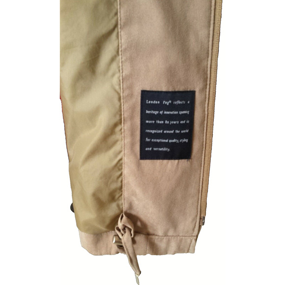 London Fog All Weather Suede Brown Embroidered Jacket Drawstring Zipper Med - Picture 6 of 12